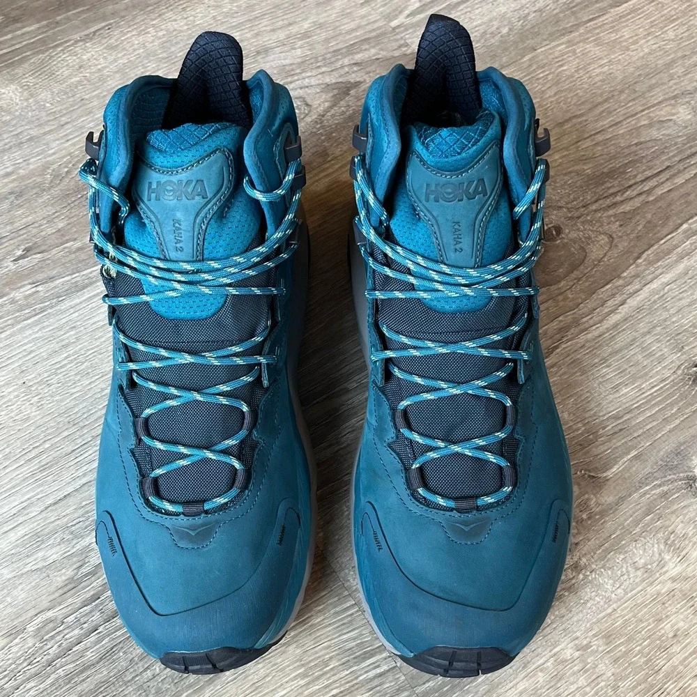 NWOB Hoka One One Kaha 2 GTX Blue Mid Hiking Boots Mens 12D UK 11.5 EU 46 2/3 - Picture 5 of 14